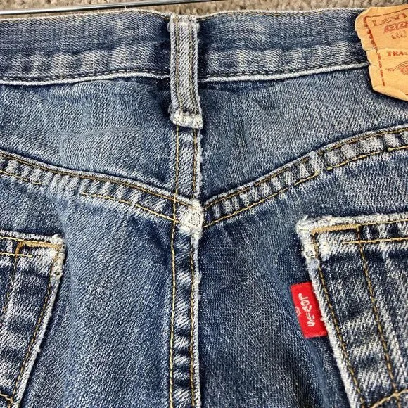 Levi's 514 Slim Straight Denim Jeans Men's Size W31xL30 Blue 5-Pocket Distressed - Picture 7 of 11